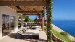 Immagine di sfondo villa sul mare